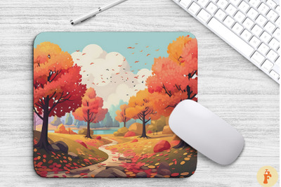 Peaceful Autumn Landscape Mouse Pad