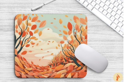 Falling Leaves Autumn Mouse Pad Design