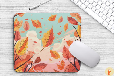 Falling Leaves Autumn Mouse Pad Design