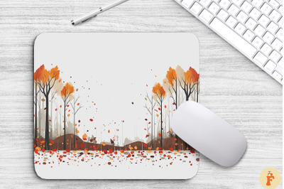 Autumn Forest Border Mouse Pad Design