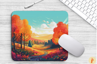 Peaceful Autumn Landscape Mouse Pad