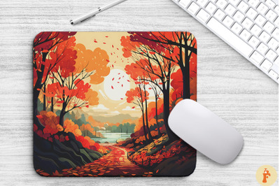 Peaceful Autumn Landscape Mouse Pad