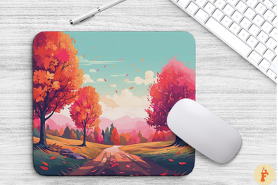 Peaceful Autumn Landscape Mouse Pad