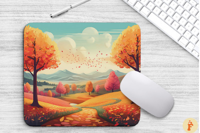 Peaceful Autumn Landscape Mouse Pad