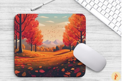 Peaceful Autumn Landscape Mouse Pad