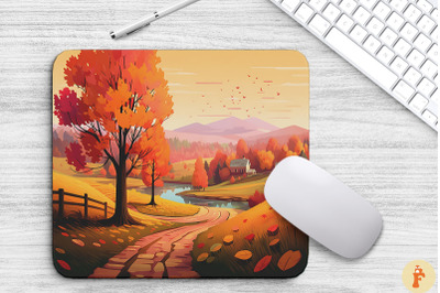 Peaceful Autumn Landscape Mouse Pad