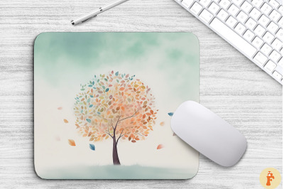 Tree With Falling Leaves Pastel Pink