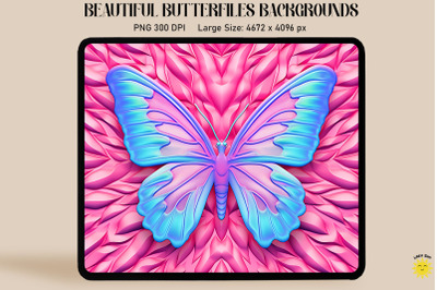 Cute Retro 3D Butterfly Backgrounds