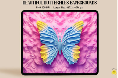 Cute Retro 3D Butterfly Backgrounds