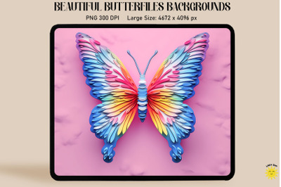 Cute Retro 3D Butterfly Backgrounds