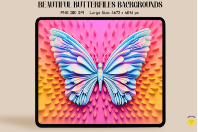 Cute Retro 3D Butterfly Backgrounds