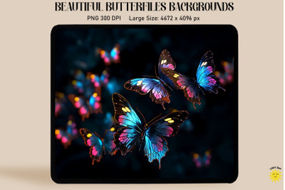 Fantasy Butterflies In Black Backgrounds