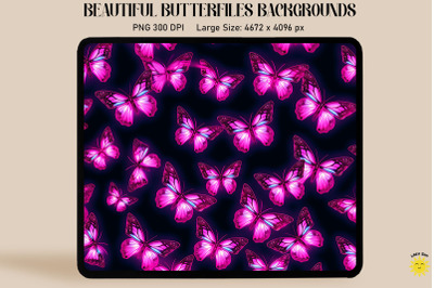 Aesthetic Glowing Pink Butterflies