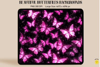 Aesthetic Glowing Pink Butterflies