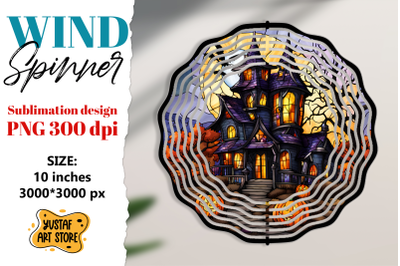 Halloween Stained glass wind spinner sublimation design