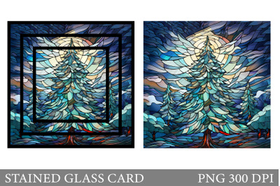 Stained Glass Christmas Tree Card. Stained Glass Card Design