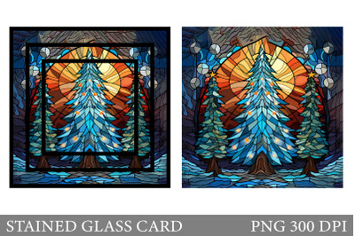 Stained Glass Card Design. Stained Glass Christmas Tree Card