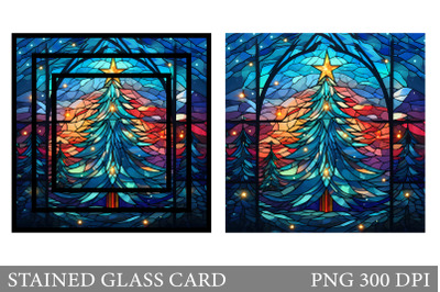 Stained Glass Christmas Tree Card Sublimation