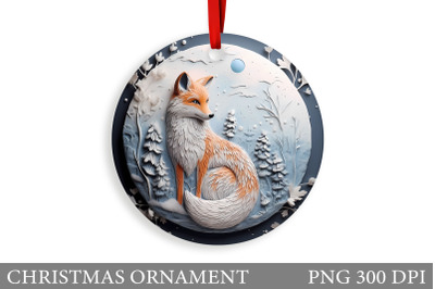 Winter Fox Round Ornament. Fox Christmas Ornament Design