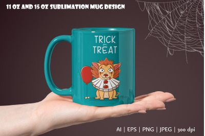 Cute funny halloween dog Sublimation Mug Wrap 11 &amp; 15 oz