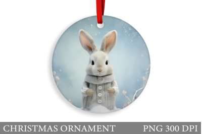 Bunny Christmas Ornament Design. Winter Christmas Ornament