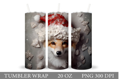 Christmas Fox Tumbler Wrap. Fox Tumbler Wrap Sublimation