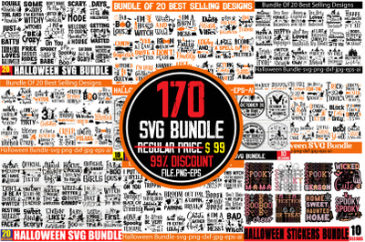 Halloween SVG Mega Bundle&2C;Halloween Sticker Bundle&2C;Halloween Svg Bundl