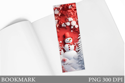 Snowman Bookmark Design. Winter Bookmark Sublimation