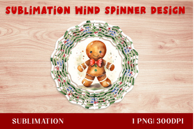 Gingerbread Men Christmas Wind Spinner | Sublimation