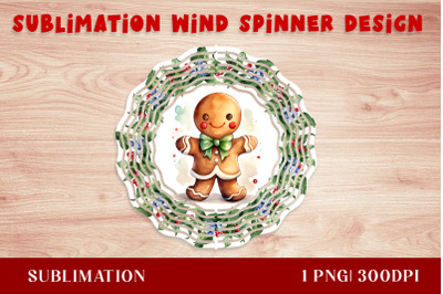 Gingerbread Men Christmas Wind Spinner | Sublimation