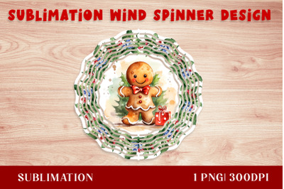 Gingerbread Men Christmas Wind Spinner | Sublimation