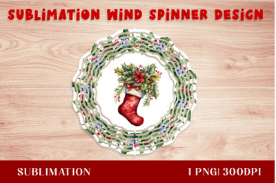 Santa socks Christmas Wind Spinner | Sublimation