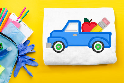 Back to School Vintage Truck | Applique Embroidery