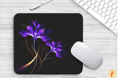 Elegant Purple Flowers Mouse Pad Design