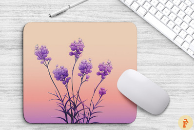 Gradient Flowers Lavender Mouse Pad