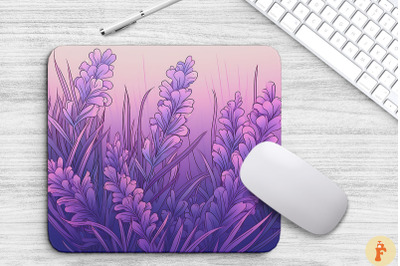 Gradient Flowers Lavender Mouse Pad