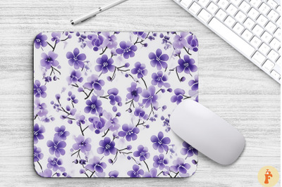 Mini Purple Flowers Pattern Mouse Pad