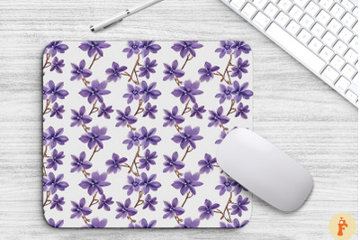 Mini Purple Flowers Pattern Mouse Pad