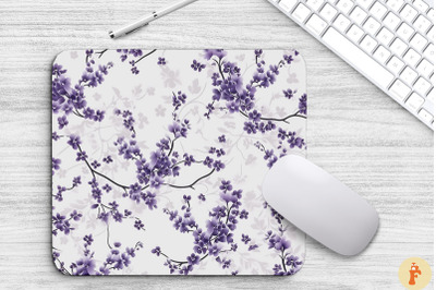 Mini Purple Flowers Pattern Mouse Pad