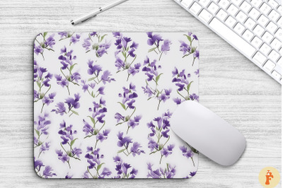 Mini Purple Flowers Pattern Mouse Pad