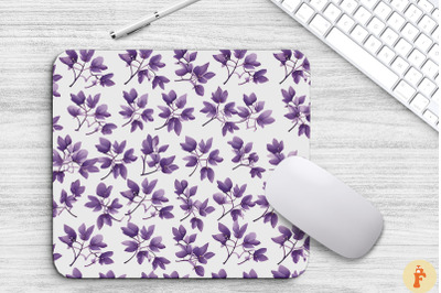 Mini Purple Flowers Pattern Mouse Pad