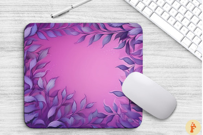 Watercolor Purple Leaf Mouse Pad Design