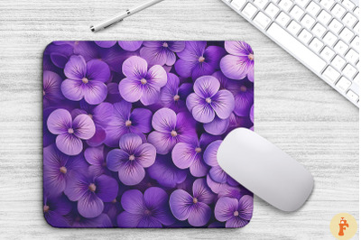 Purple Violet Flowers Mouse Pad Design