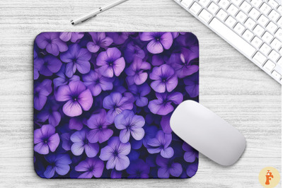 Purple Violet Flowers Mouse Pad Design