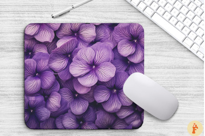 Purple Violet Flowers Mouse Pad Design