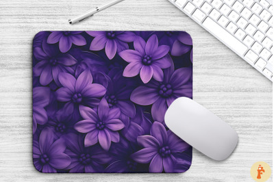 Purple Violet Flowers Mouse Pad Design