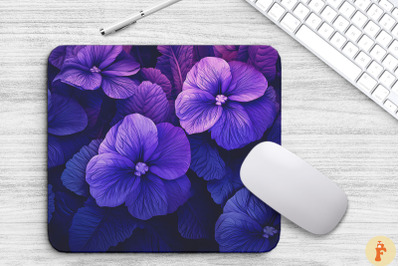 Purple Violet Flowers Mouse Pad Design