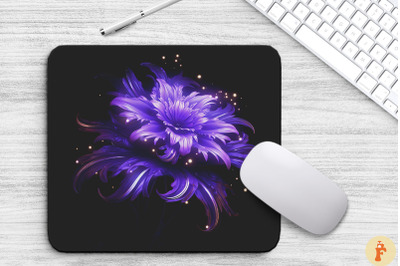 Mystic Violet Flowers Mouse Pad Design