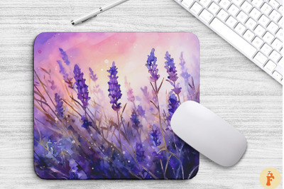 Watercolor Lavender Mouse Pad Design