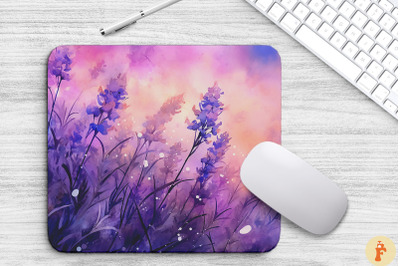 Watercolor Lavender Mouse Pad Design